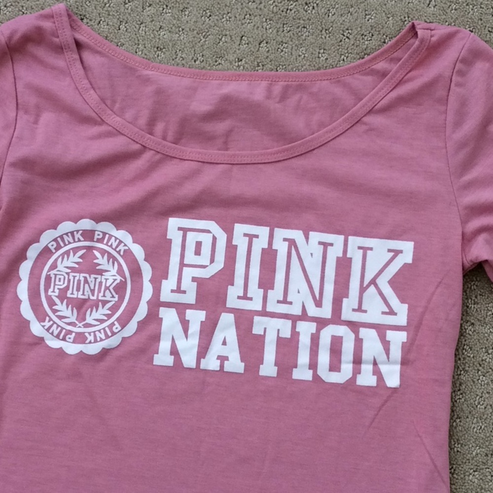 EUC Pink long sleeve scoop neck T shirt ladies XL